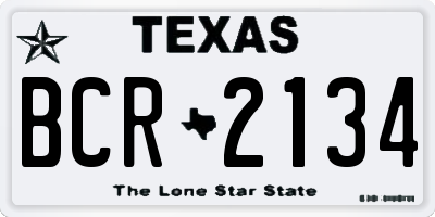 TX license plate BCR2134