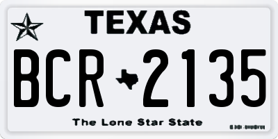 TX license plate BCR2135