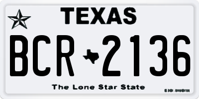 TX license plate BCR2136