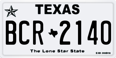 TX license plate BCR2140