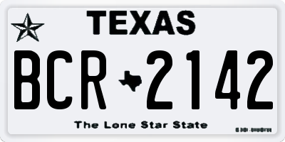 TX license plate BCR2142