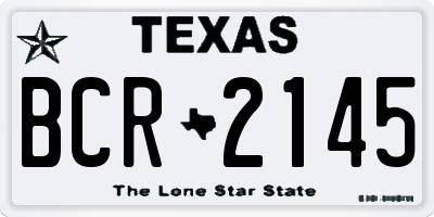 TX license plate BCR2145