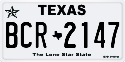 TX license plate BCR2147