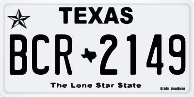 TX license plate BCR2149
