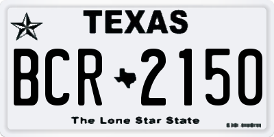 TX license plate BCR2150