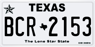TX license plate BCR2153