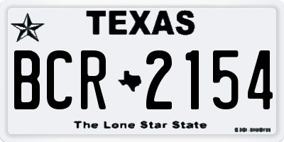 TX license plate BCR2154