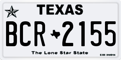 TX license plate BCR2155