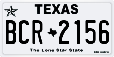 TX license plate BCR2156