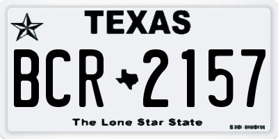 TX license plate BCR2157