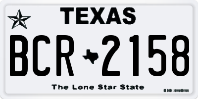 TX license plate BCR2158
