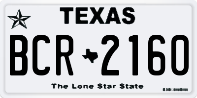 TX license plate BCR2160