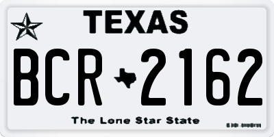 TX license plate BCR2162