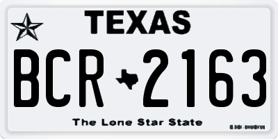 TX license plate BCR2163