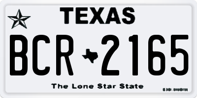 TX license plate BCR2165