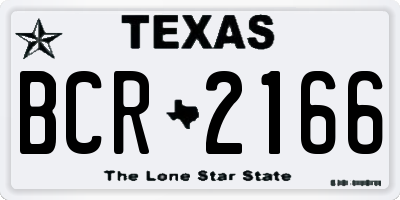 TX license plate BCR2166