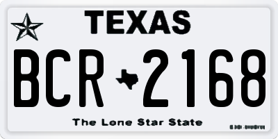 TX license plate BCR2168