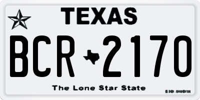 TX license plate BCR2170
