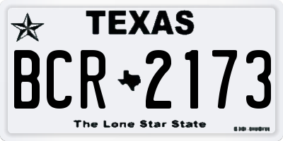 TX license plate BCR2173