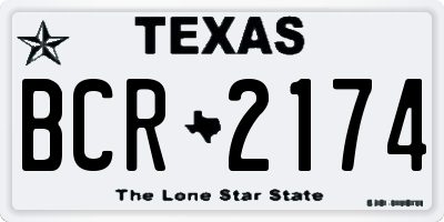 TX license plate BCR2174