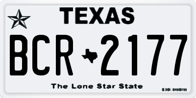 TX license plate BCR2177