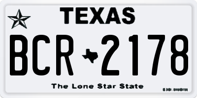TX license plate BCR2178