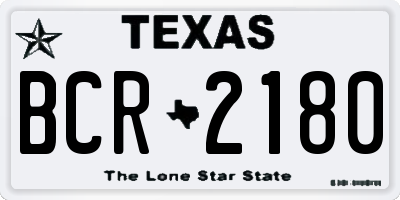 TX license plate BCR2180