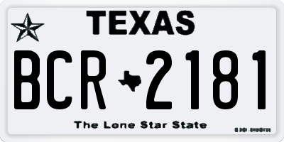 TX license plate BCR2181