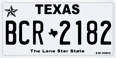 TX license plate BCR2182