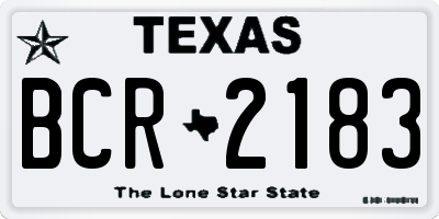 TX license plate BCR2183