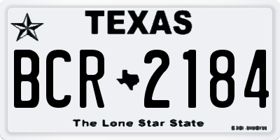 TX license plate BCR2184
