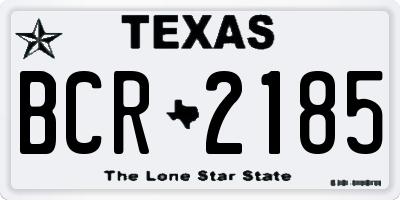 TX license plate BCR2185