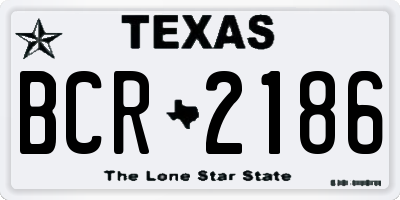 TX license plate BCR2186