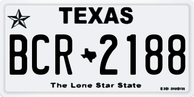 TX license plate BCR2188