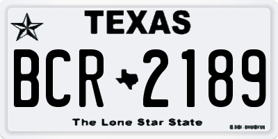 TX license plate BCR2189