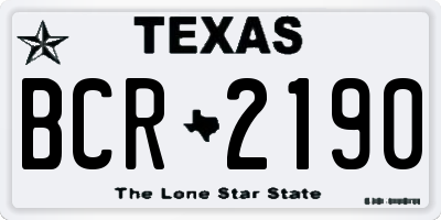 TX license plate BCR2190