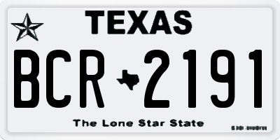 TX license plate BCR2191