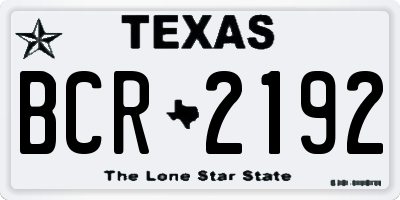 TX license plate BCR2192
