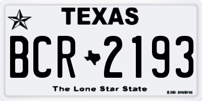 TX license plate BCR2193