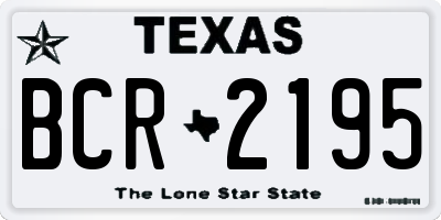 TX license plate BCR2195