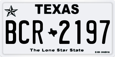 TX license plate BCR2197