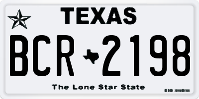 TX license plate BCR2198