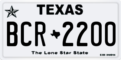 TX license plate BCR2200