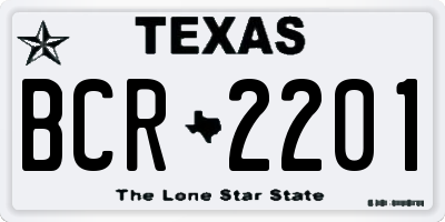 TX license plate BCR2201