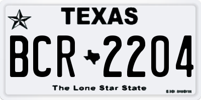 TX license plate BCR2204