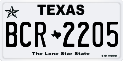 TX license plate BCR2205