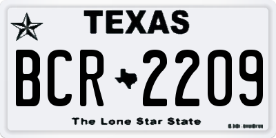 TX license plate BCR2209