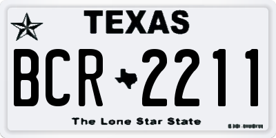 TX license plate BCR2211