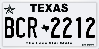 TX license plate BCR2212