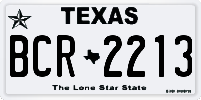 TX license plate BCR2213